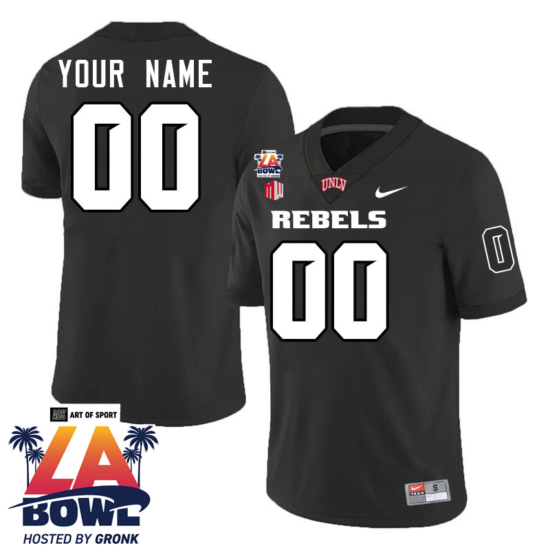 Custom UNLV Rebels 2024 LA Bowl Name And Number Jersey-Black